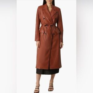 Avec Les Filles Brown Double-Breasted Coat